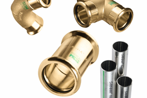  Fittings aus bleifreier Siliziumbronze und Edelstahlrohre tragen zur Sicherung der Trinkwasserqualität bei. 