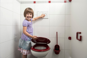  Bunt und praktisch: Mit den wandhängenden Kinder-Tiefspül-WCs wird der Besuch auf der Toilette kinderleicht.  