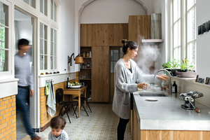  In der Kindergartenküche kommt die Heißwasserarmatur „Quooker“ zum Einsatz.  