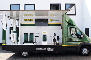  Im D-Truck sind die Produkte von DAB Pumpen live erlebbar.  