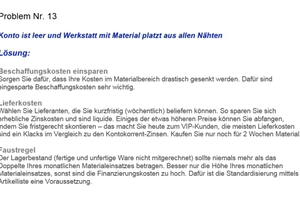  Konto ist leer und Werkstatt mit Material platzt aus allen Nähten ... 