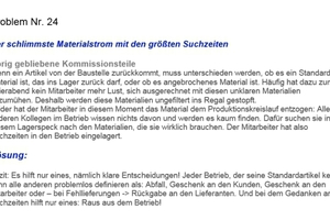  Der schlimmste Materialstrom mit den größten Suchzeiten ... 