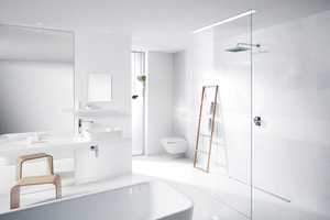  Die neue Formensprache Soft-Edge spiegelt sich in diesem Badezimmer wider. Sie wurde maßgeblich von den aktuellen Wohnwelten inspiriert. 