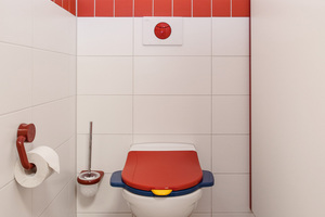  Zum Umfang der Systemlösung „O.novo Kids“ gehört auch ein wandhängendes WC mit Kindersitz. 