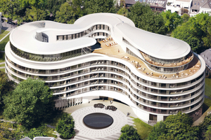  Das neue Hamburger 5-Sterne-Hotel „The Fontenay“ entwarf Architekt Jan Störmer von Störmer Murphy and Partner mit einer skulpturalen Architektur aus drei ineinandergreifenden Kreisen. 