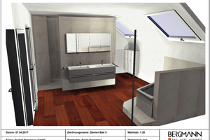  Anhand einesfotorealistischen3D-Modells demonstriert Bergmann-Bad den Kunden, wie attraktiv ihr neues Bad später sein wird.  