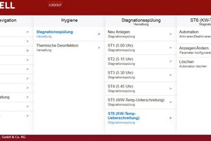  Ansicht zur Hygiene-Überwachung im Schell Wassermanagement-System „SWS“ 