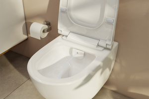  Doppelfunktion: Wand-WC mit Bi­det­funk­ti­on aus der Kol­lek­ti­on Sen­to von Vi­trA Bad 