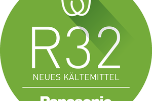  Das R32-Logo, auf das Fachbetriebe achten sollten, zeigt, dass das Kältemittel R32 verwendet wurde. 