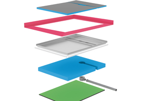  Das System vereint Board, Abdichtung, Schallschutzbänder und -matte sowie Gefälleausrichtung. Die aufeinander abgestimmten Bauteile fügen sich zu einem wasserundurchlässigen und schallschutzoptimierten Duschboard-System zusammen. 