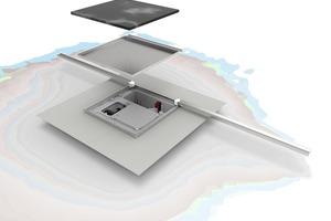  Bild 6: Aufbau der neuen „Plancofix Line“. Die Wasserführungsrinnen leiten das Duschabwasser in das Pumpengehäuse. 