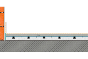  Schnittzeichnung des Bodenaufbaus mit dem Trockenbausystem „tempusDRY 30-16 AB“. 