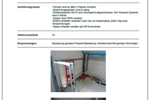  Baustellendaten werden am Büro-PC ausgewertet und in Form von Berichten an Projektverantwortliche verteilt. 