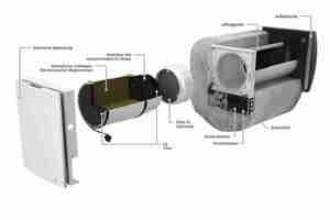  Die dezentrale Einzelraumlüftungsanlage „Vento Expert A50-1 S10 W V.2“ wurde seit der Entwicklung der „Vento“-Serie ständig an Branchentrends angepasst und bietet nun die Möglichkeit, verschiedene Digitalisierungsstufen zu realisieren. 