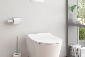  Das WC „RP“ ist mit speziellen Hygienetechniken ausgestattet. Die spülrandlose WC Keramik zusammen mit einer kreisenden Spültechnik eignet sich zur Infektionsprävention in Gesundheitseinrichtungen. 