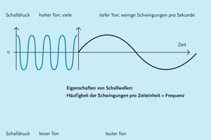  <div class="bildtext_1">Gemessen werden die Schallwellen mit der Einheit Hertz (Hz): Ein Hertz entspricht genau einer Schwingung in einer Sekunde. </div> 