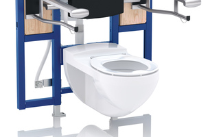  <div class="bildtext_1">Die Geberit „Duofix“-Kompletteinheit erfüllt alle Voraussetzungen für ein barrierefreies WC und hält alle Normmaße ein. Das höhenverstellbare Element für ein Wand-WC mit einer Ausladung von über 61 cm verfügt über integrierte Befestigungsplatten für Stütz- und Haltegriffe.</div> 