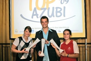  GewinnerDie Gewinner des Top-Azubis 2009 nach Rang von links nach rechts: Johanna Rzepkowski, Benjamin Tresp und Urte Rätsch 