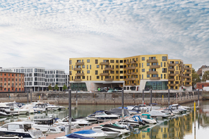  Wohnen im neuen Mainzer Stadtquartier – das Pandion Doxx gilt durch seine Gestaltung als Eyecatcher. 