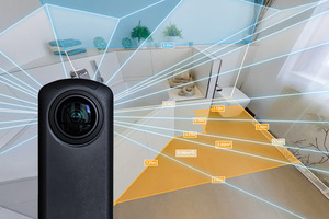  Durch den Einsatz einer 360°-Kamera und der immersight Software ist eine vollständige Erfassung und Vermessung von Räumen möglich. 