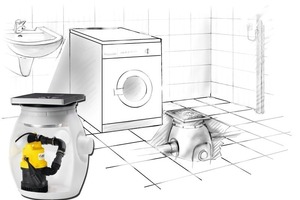  SammelbehälterDer Sammelbehälter „Baufix“ inkl. Abwasserpumpe entsorgt als Unterflureinbau Schmutzwasser aus Waschtischen, Spülbecken, Duschen und Waschmaschinen 