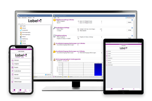  <div class="bildtext_1">Dashboard-Ansicht der Sofwarelösungen ‚Labelwin‘ und ‚Label Mobile‘.</div> 
