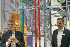  „Next Level Unlocked: Boost Your Building Solutions“- unter diesem Motto präsentierten Rehau Building Solutions und Mepa - Pauli und Menden GmbH ihre Systemlösungen. Hier: Dr. Roger Schönborn, CEO Division Building Infrastructure Solutions Rehau (l.) und Christian Kuncz, Managing Director Mepa – Pauli Menden GmbH und Chief Sales Officer (CSO) Rehau, (r.) beim exklusiven Pressegespräch. 