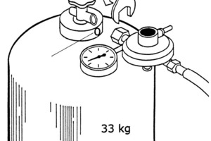  Bei großen Flaschen sitzt der Dichtring im Druckminderer [1] 