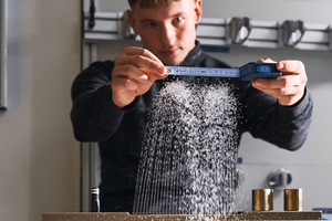  Ein gutes Duscherlebnis macht nach Ansicht von Hansgrohe ein angenehmes Strahlbild aus. Daran wirdgeforscht und die Ergebnisse in die Produkte übertragen.  