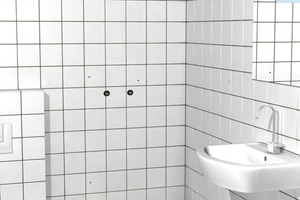  AufbaubeginnDie alte Dusche ist abmontiert, der Platz für die neue Dusche vorbereitet 