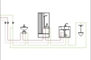  Schleifen-Ringleitungsinstallation mit Zirkulation 