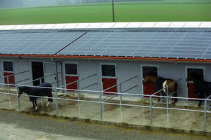  Peter Schenk betreibt ein 177,5 kW PV-System auf den Dächern seines Stalls und seiner Reithalle in Feuchtwangen. 