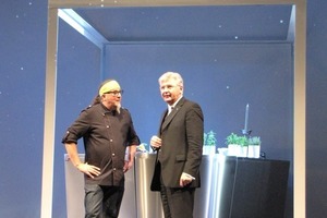  Dr. Karl Spachmann (rechts), Geschäftsführer Geberit Vertriebs GmbH, und Sternekoch Stefan Marquard (links)  