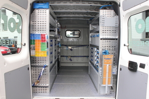  Ausstattung
Blick in den mit dem „Sortimo Globelyst M“-System ausgestatteten Testwagen 