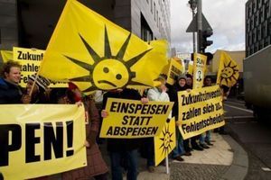  Protestaktion vor der Bundespressekonferenz in Berlin 