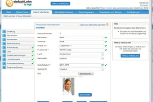  MitarbeiterdetailsSusanne Heyer fand sich schnell in der Online-Software „einfachLohn“ zurecht. Dabei sind alle Mitarbeiterdetails abrufbar 