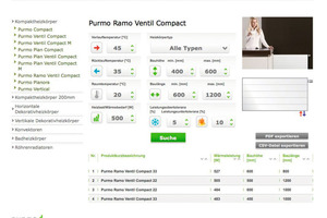  Purmo: Leistungskalkulator für Niedrigtemperatur-Heizkörper online 