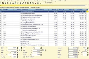  Echtzeit-VerarbeitungDie Positionserfassung der Software „LC-TOP“ erleichtert durch den in Tabellenstruktur gehaltenen Bildschirmaufbau die Übersicht für den Anwender. Ein spezielles Merkmal ist die Echtzeit-Verarbeitung: Die laufende Veränderung der Gesamtsummen ist sofort nach Änderung eines Wertes im selben Bildschirm sichtbar. Für mehr Übersicht in der Angebotsbearbeitung sorgen Sortierfunktionen. Damit lässt sich der LV-Inhalt nach Preis (wie abgebildet) oder in alphabetischer Reihenfolge sortiert anzeigen. 