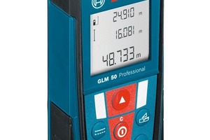  „GLM50“Der Laserentfernungsmesser „GLM 50 Professional“ misst Entfernungen zwischen 0,05 und 50 m 