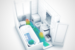  Fiammetta wohnt in einer 1-Zimmer-Wohnung in Mailand. Ihr Bad ist mit Badewanne, Dusche und Waschmaschine ausgestattet. Für Fiammetta hat das Bad eine Doppelfunktion: als Ankleidezimmer und als praktikabler Raum, denn im Bad macht sie sich fertig und wäscht ihre Wäsche. Auch die Katze hält sich im Badezimmer auf, da hier das Katzenklo steht. 