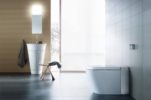  Durch das klare und geradlinige Design fügt sich das Dusch-WC auch und gerade in modernen Bädern hervorragend ein.  