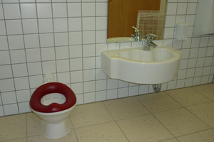  Für die ganz Kleinen ist das „Baby“-WC konzipiert. Mit nur 26 cm Höhe und einem Sitzring in Töpfchenform ist es an die Bedürfnisse von Kleinstkindern angepasst. 