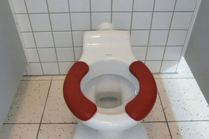  Dieses „Kind“-WC mit Löwentatzen sieht nicht nur pfiffig aus. Die Fußstützen sorgen auch für einen sicheren Halt.  