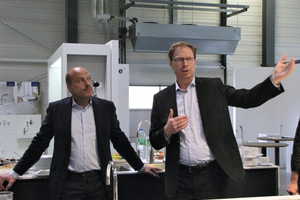  Geschäftsführer Matthias Dornbracht (li.) und Michael Beese, Leitung eSolutions bei Dornbracht. 