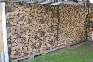  Ordnungsgemäße Lagerung von naturbelassenen stückigem Holz. 
