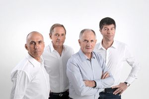  Managing Partner, Phoenix Design. Von links: Manfred Dorn, Tom Schönherr, Andreas Haug und Harald Lutz. 