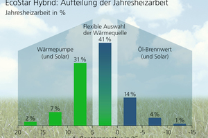  Beispiel des Anteils der Jahresheizarbeit von Öl-Brennwertmodul und Wärmepumpe an der Wärmeversorgung 