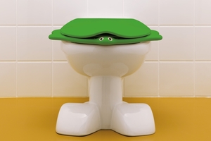  Fabelhaftes Kinderklo: Die Kombination aus WC-Sitz und -Deckel erinnert an eine Schildkröte, die Füße an Löwentatzen. 