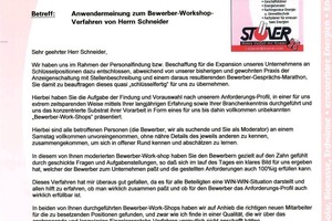  Positives FeedbackEmpfehlung von Ingo Stoever, Inhaber eines SHK-Handwerksbetriebs, nach einer erfolgreichen Personalsuche 