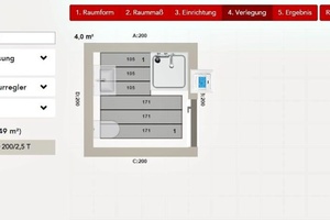  Die exakte Darstellung von Räumen und Sanitäreinrichtung bildet die Grundlage für den korrekten Verlegeplan.  